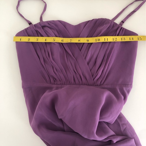 Vera Wang pleated bodice purple evening gown